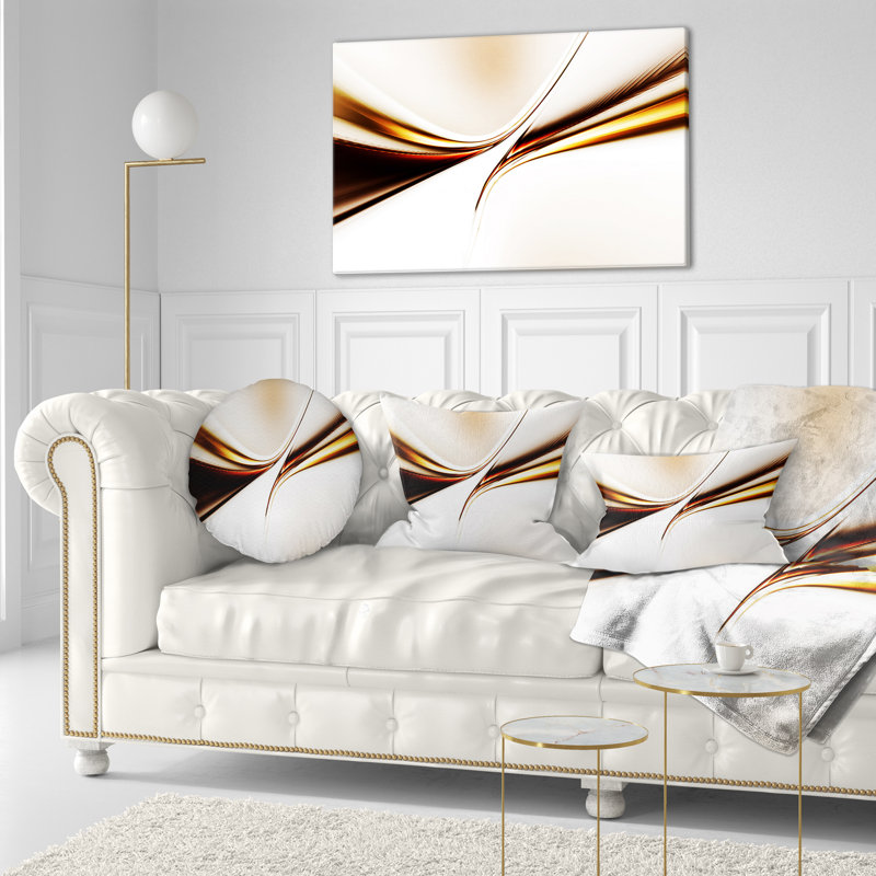Dynamic Golden Waves - Coussin imprimé abstrait, Rectangulaire, 12 po x 20 po