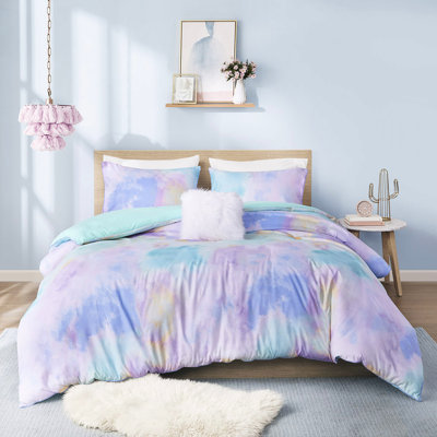 Taie décorative Tie Dye pour lit simple / simple TG avec housse de couette imprimée