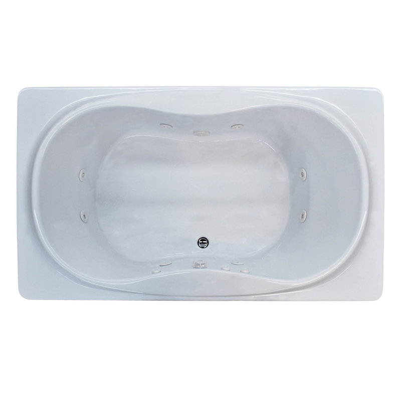 Cayman 71.38'' x 41.5'' Whirlpool Acrylic Bathtub