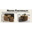 Ensemble de 2 tables basses rondes gigognes avec plateau en bois, conception peu encombrante pour les salons modernes et les petits espaces