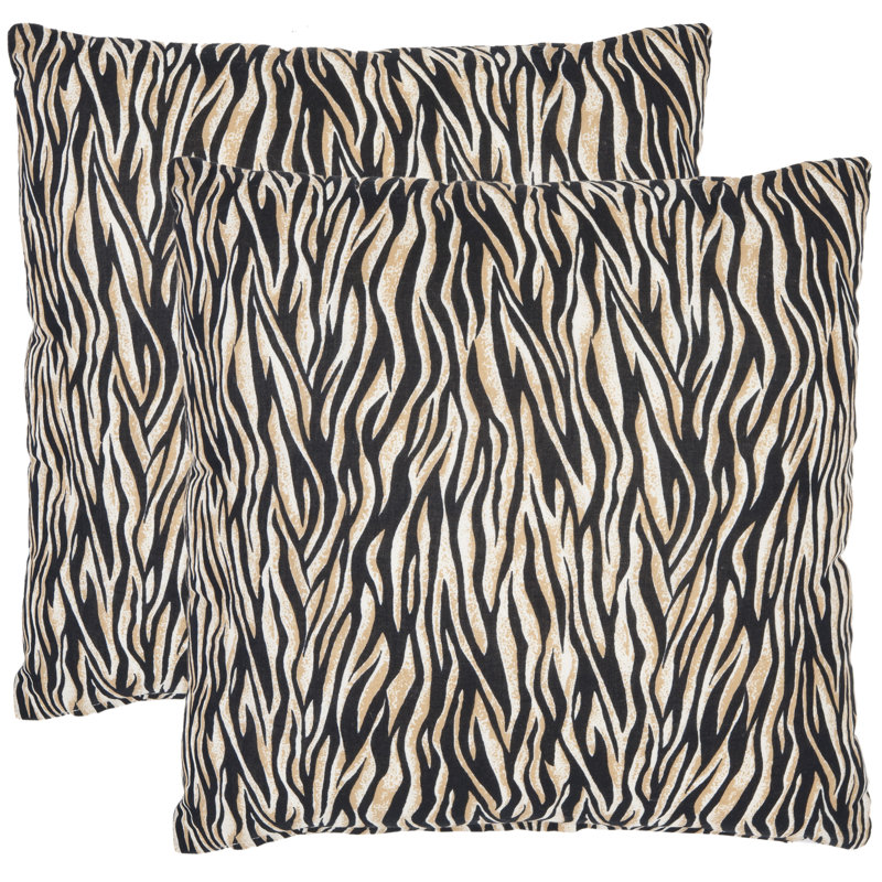 Drake zèbre coton Throw Pillow, 18" H x 18" W