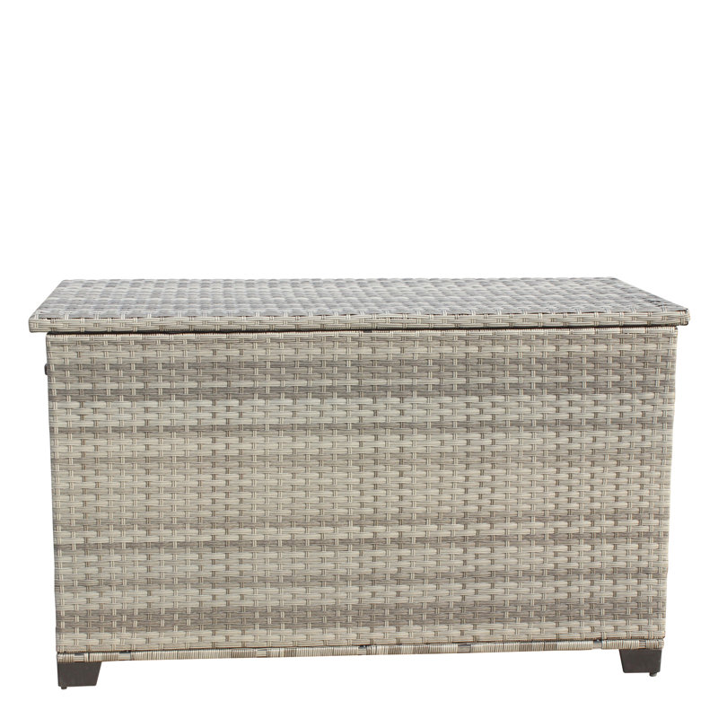 Patio Container - Grey. 148 Capacity. Strengthened Lid For Protection. Interior. Mobility Handles. Pe & Steel. Assembly Required Storage Box Grey Color. With Pp Board. Handles Easy Movement.