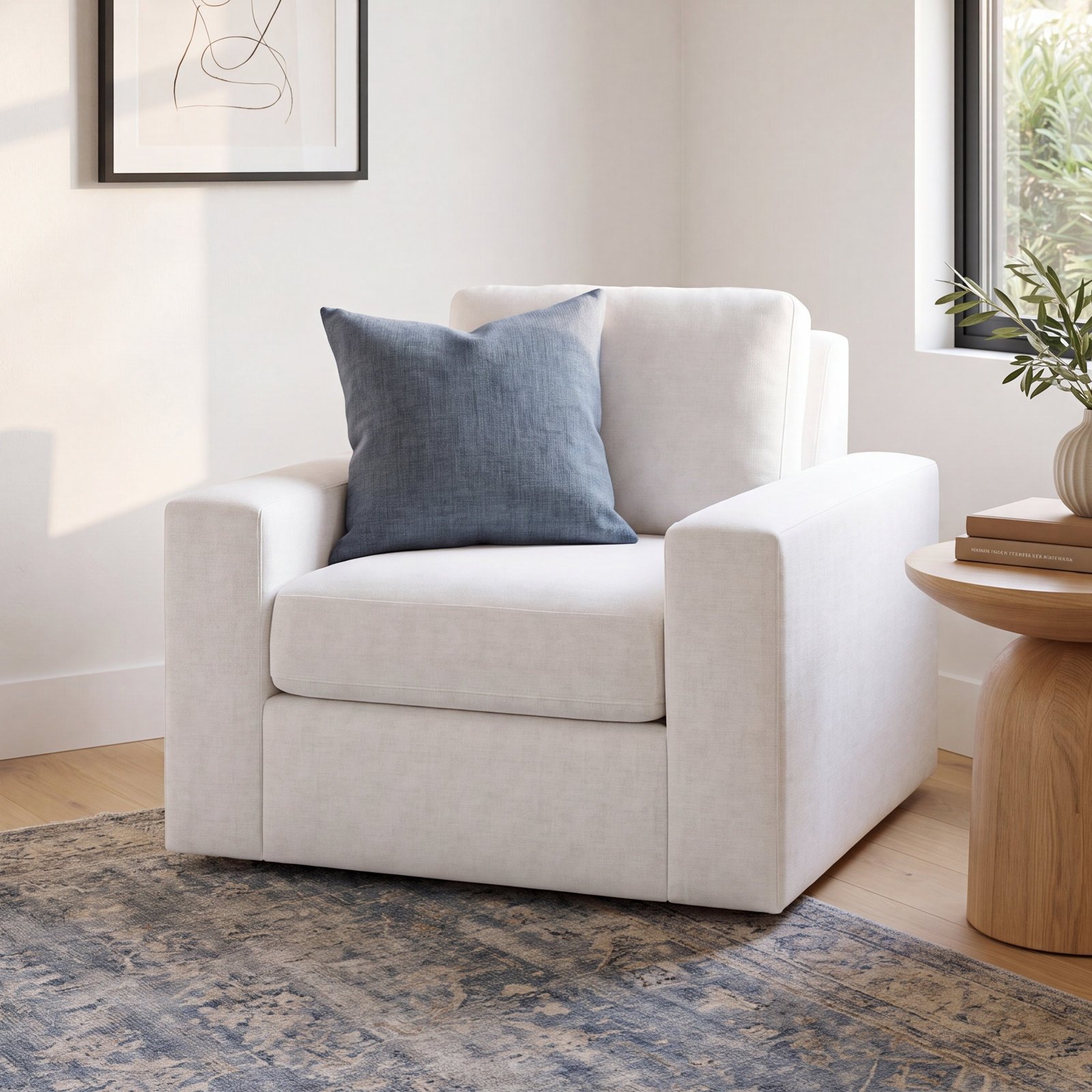 Jonie Upholstered Swivel Armchair, Nomad Snow Crypton® Chenille