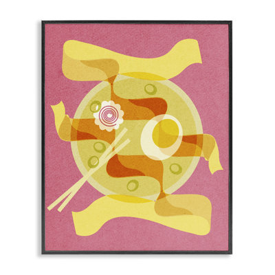 Retro Mod Ramen Bowl Framed Giclee, design by Lil' Rue