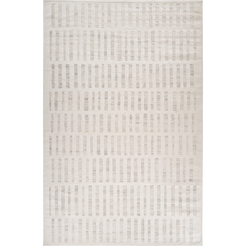 Tapis intérieur moderne, beige crème., Rectangle 5 pi 3 po x 7 pi 7 po