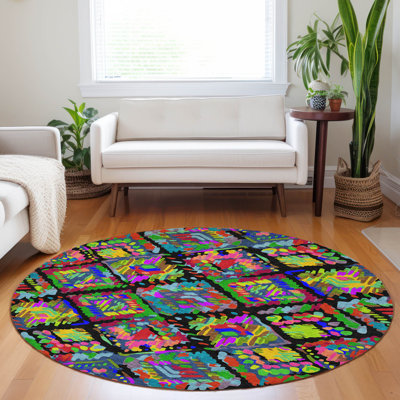 Tapis intérieur / extérieur noir Caeluma 