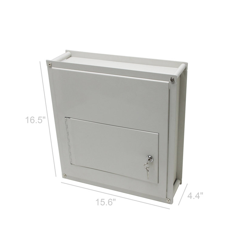 Adjustable Thickness Through-The-Wall Letter/Payment Locking Drop Box for 4" - 8" Wall