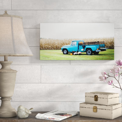 « blue citrouille truck », reproduction de photo sur toile tendue