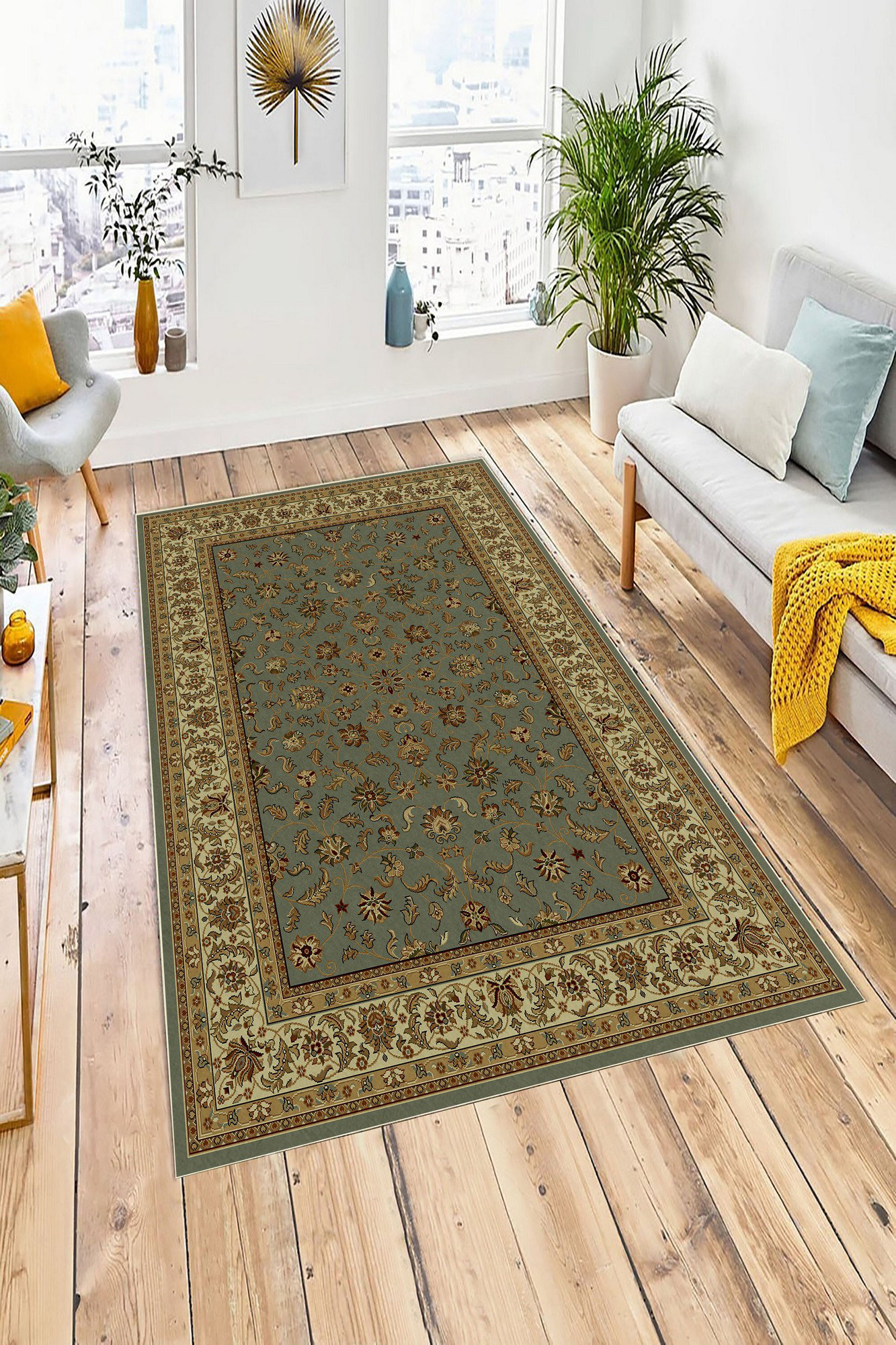 Alegre Bordered Power Loomed Tan Indoor/Outdoor Rug Gracie Oaks Rug Size: Rectangle 6'7 x 9