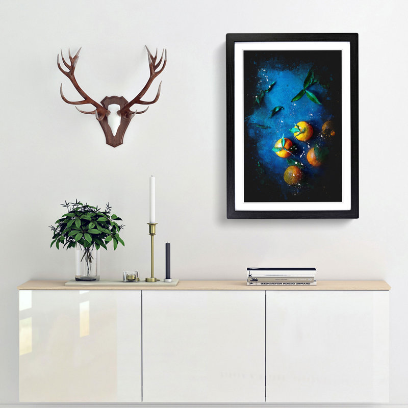Fresh Oranges - Picture Frame Graphic Art Print, 45cm H x 33cm W x 2cm D, Black Framed