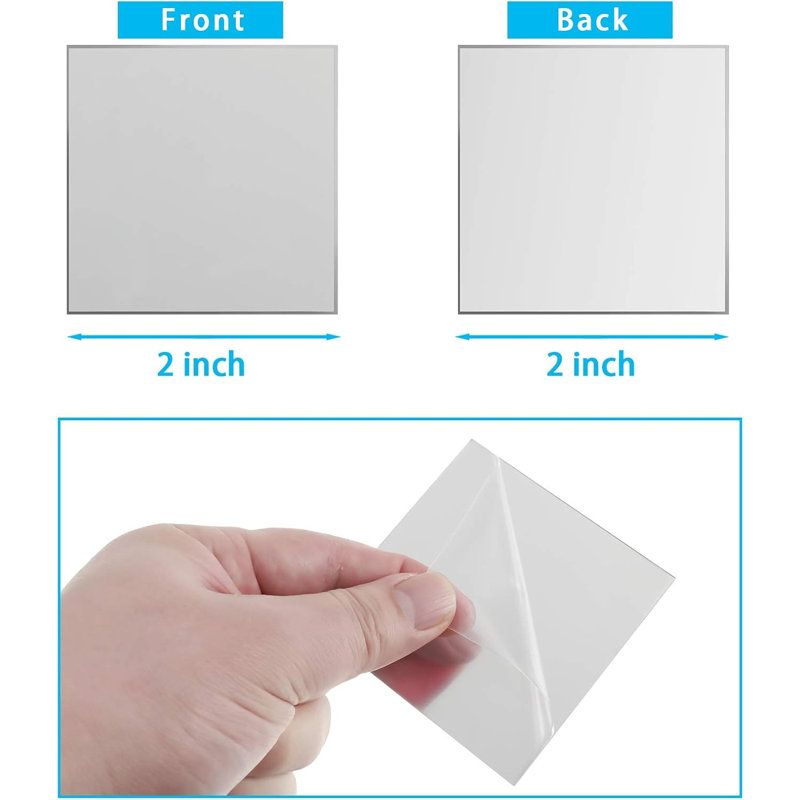 Mini-miroirs carrés en acrylique pour artisanat, 25 pièces