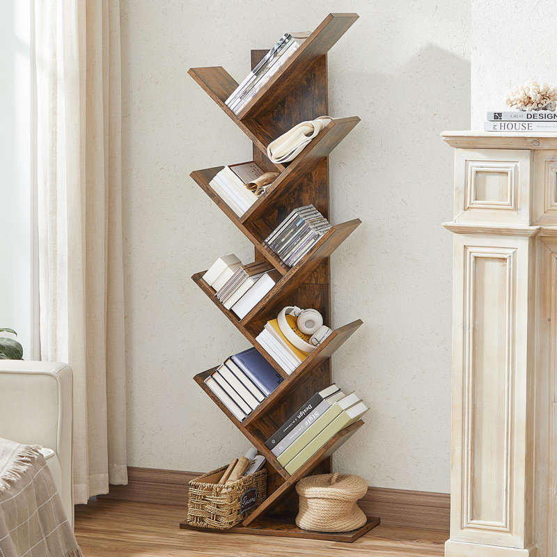 Bibliothèque géométrique Trivette, Brun rustique, H 55,7 po x l 20 po x P 11 po