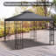 Housse de remplacement d'extérieur pour abri de jardin 9,8 pi X, 2, gris foncé, auvent 9,84 pi, utilisation