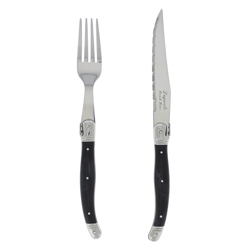 French Home Ultimate Laguiole Kitchen and Steak Knife & Fork 13-Piece Set