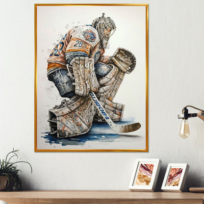 Gardien de but pendant le match de hockey I - Impression sur toile