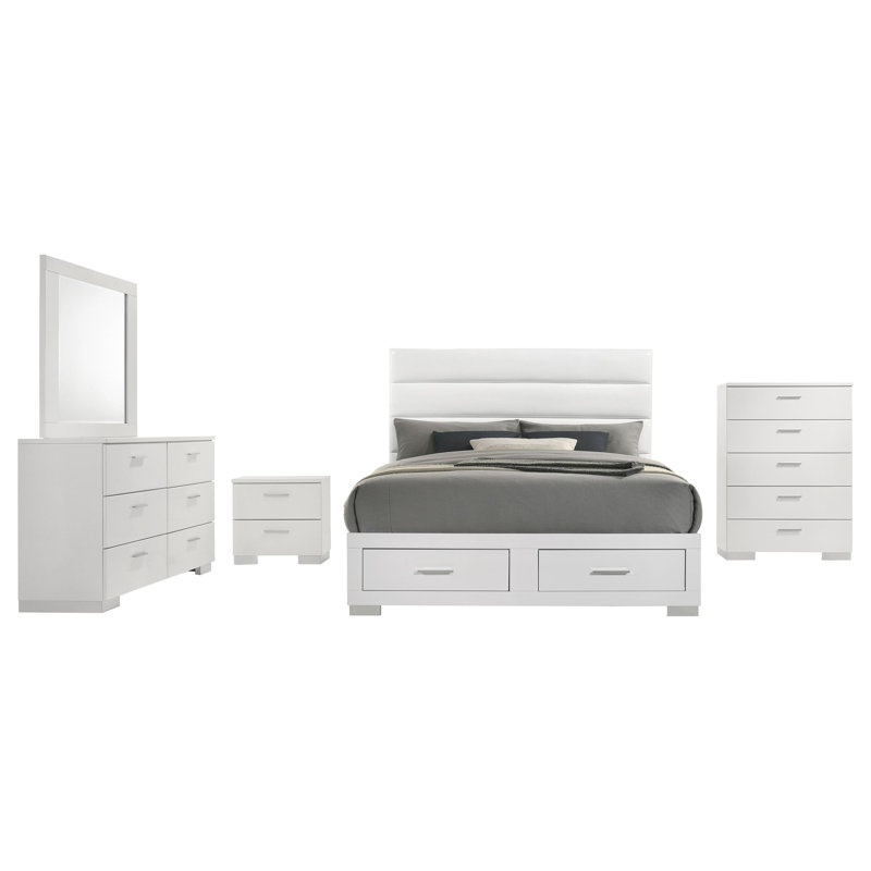 Callendale 5-piece Queen Platform Bedroom Set White, Queen