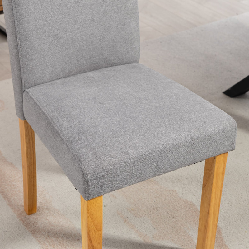 47.5cm H Polyester Upholstered Upholstered Back Parsons Chair, Grey