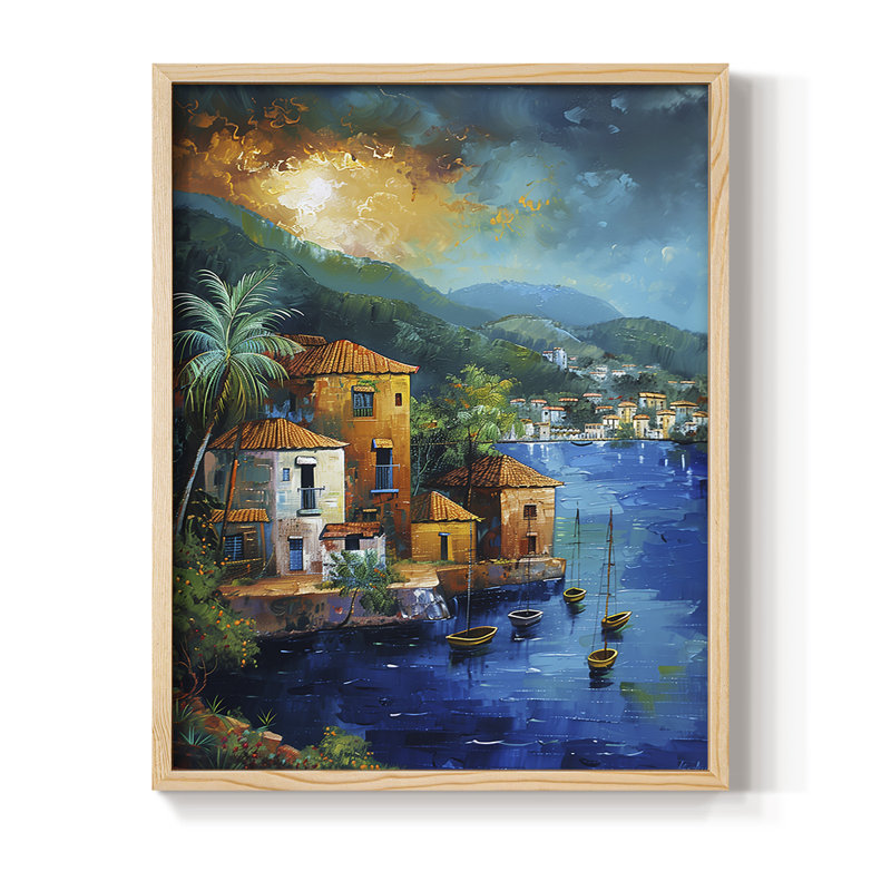 NAUTICAL Series, impression encadrée en bois massif, Naturel, H 30 po x l 24 po