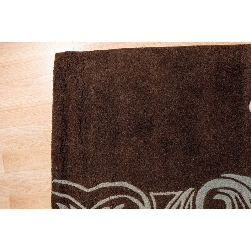Hand Tufted Wool Area Rug in Brown