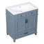 Meuble-lavabo pour salle de bain avec lavabo en résine et portes à fermeture douce-1239091062