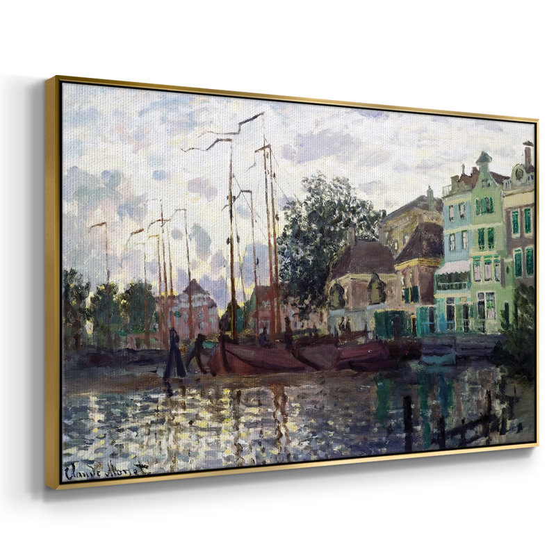 Zaandam, The Dike, Evening, 1871, reproduction d'art sur toile, Or, H 27 po x l 41 po x P 2 po