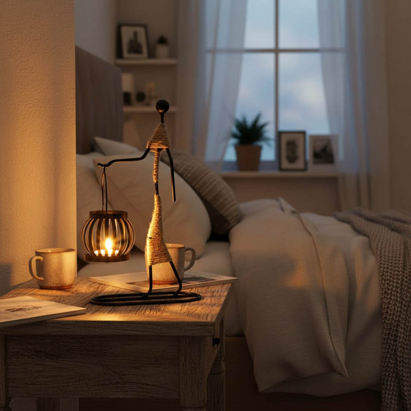 2 Piece Metal Tabletop Candlestick Set