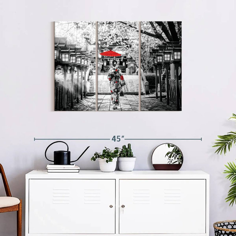 Ensemble de 3 pièces Geisha Pop, H 24 po x l 38 po x P 1,25 po