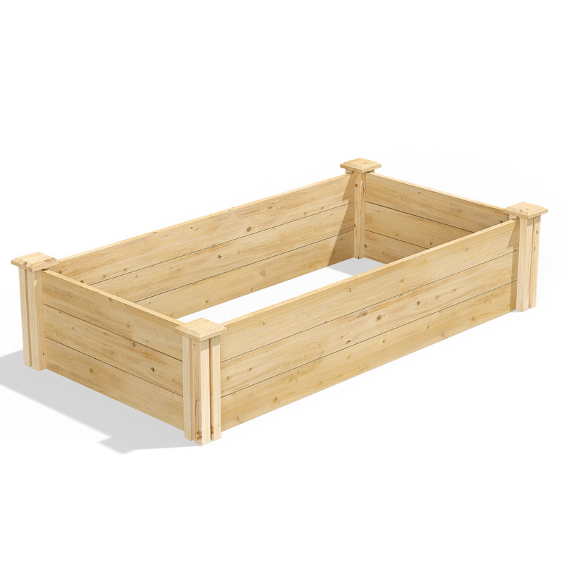Katsuyoshi Wood Raised Garden Bed, Cedar, 10.5" H x 24" W x 48" D