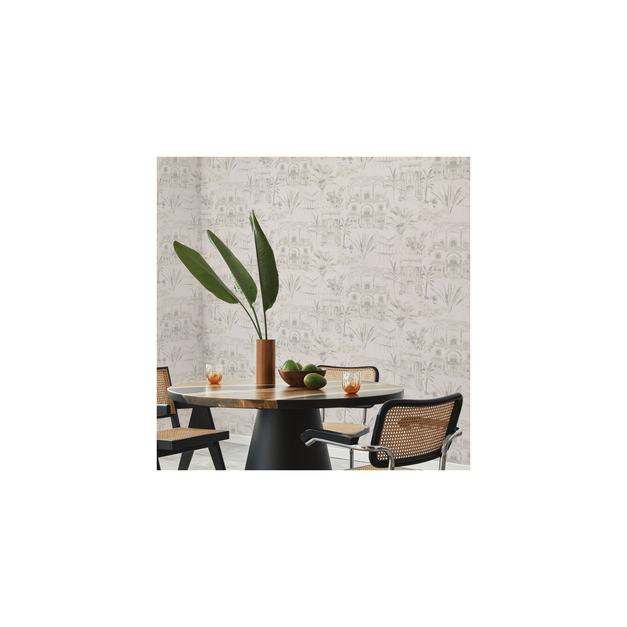 Shoichi Toile Wallpaper, French Gray
