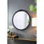 Cadre de miroir rond rose à la main, 30 po x 30 po, noir, convient au vestibule, cadre de salle de bain avec détails, mur de vestibule-1387564712