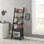 Tablette échelle Ebern Designs, bibliothèque échelle à 5 niveaux avec prise de courant, port USB, charge rapide et tiroir, tablettes en bois pour salon, bureau à domicile, cuisine, chambre à coucher, style industriel, espresso
