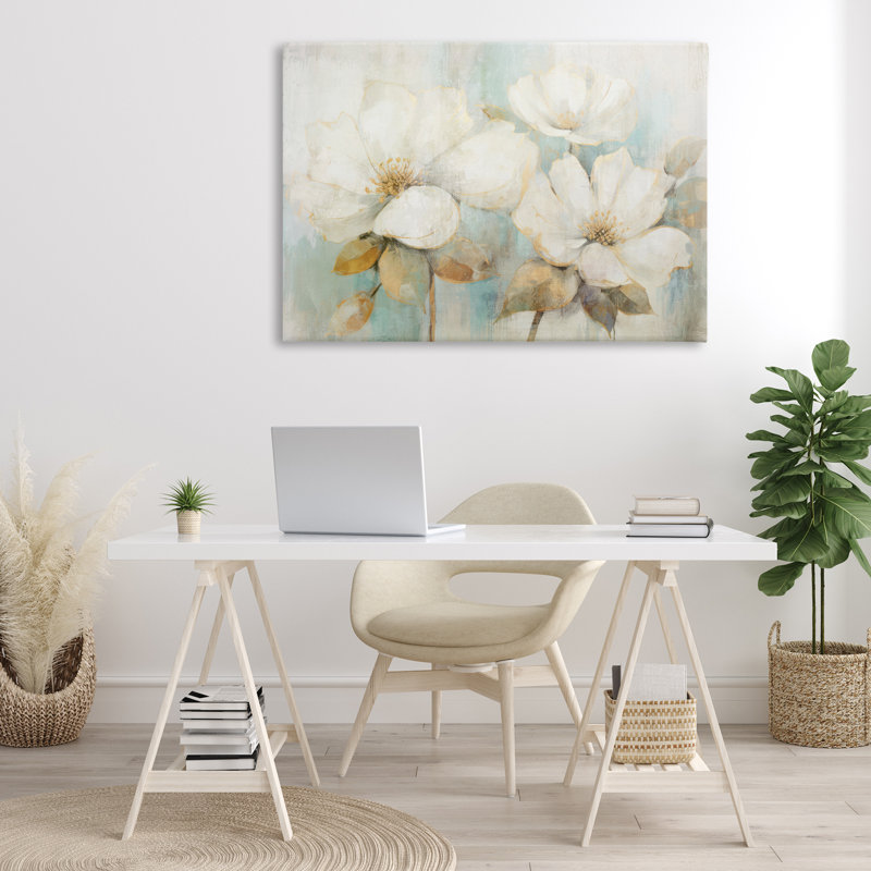 Art mural sur toile Country Apple Blossom Stems, design par Andrea Haase, H 30 po x l 45 po