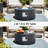 40,000 BTU 28 in. Round Iron Propane Fire Pit Table with Tank Cover and Glass Wind Guard in Dark Gray-1655041858
