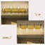 Éclairage pour salle de bain 4 lumières à intensité variable moderne, abat-jour en verre transparent, or brossé-2045354691-2045354688