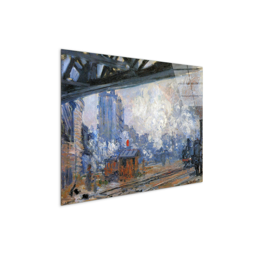 The Gare Saint-Lazare by Monet Claude 57cm H X 76cm W CrystalArt Material Acrylic Glass Effect, Frameless Panel Lightweight Ready to Hang
