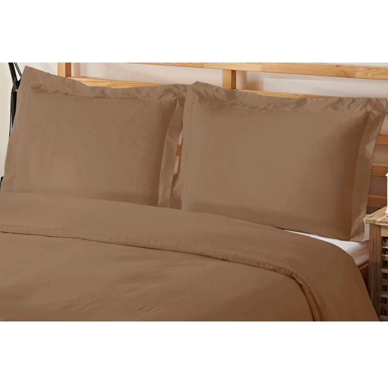 Ensemble de housse de couette pour grand lit 3 pièces , Taupe, Housse de couette simple + 1 taie décorative stan