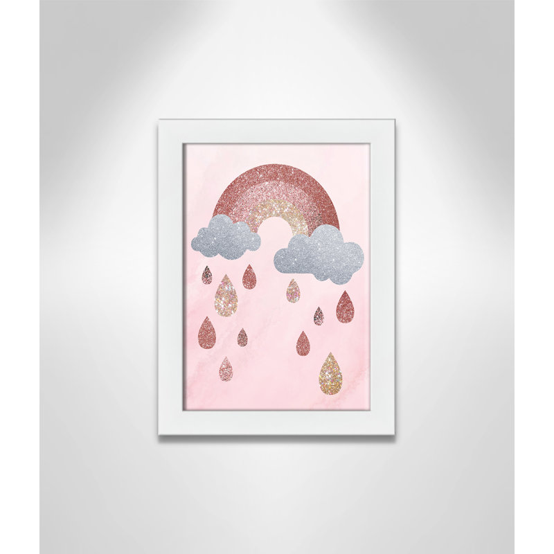 Paillettes, 14" H x 10" W x 0.63" D, Cadre blanc