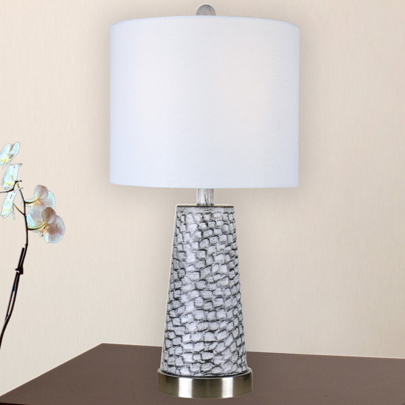 Lampe de table 22 po Delmira, Noir / gris