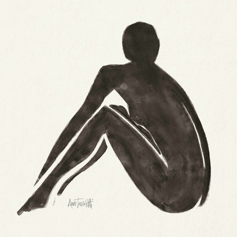 «Neutral Nudes IV» par Anne Tavoletti - peinture sur toile tendue, H 12 po x l 12 po