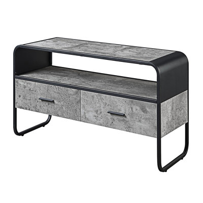 Meuble télé 2 tiroirs, console de télévision