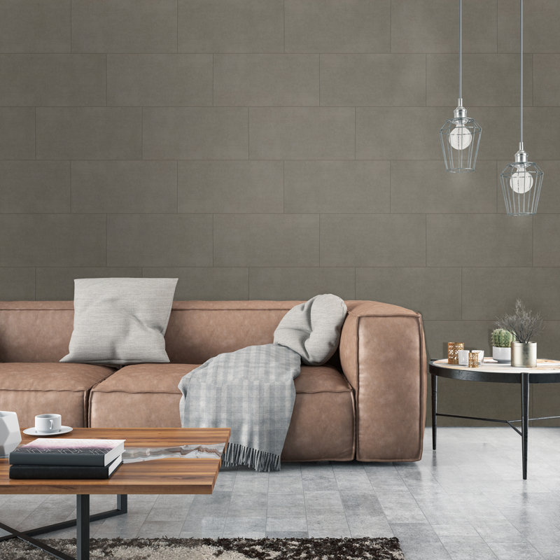 Betonica 12 in. x 24 in. Matte Porcelain Concrete Look Floor And Wall Tile, Steel