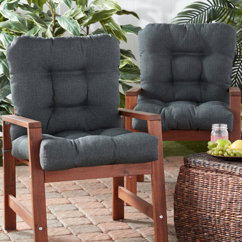 Lester Outdoor Chair Cushion, 2, Carbon, 21" H x 21" W x 21" D