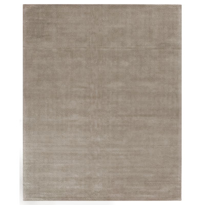 Pavo Tencel Chevron Area Rug in Beige