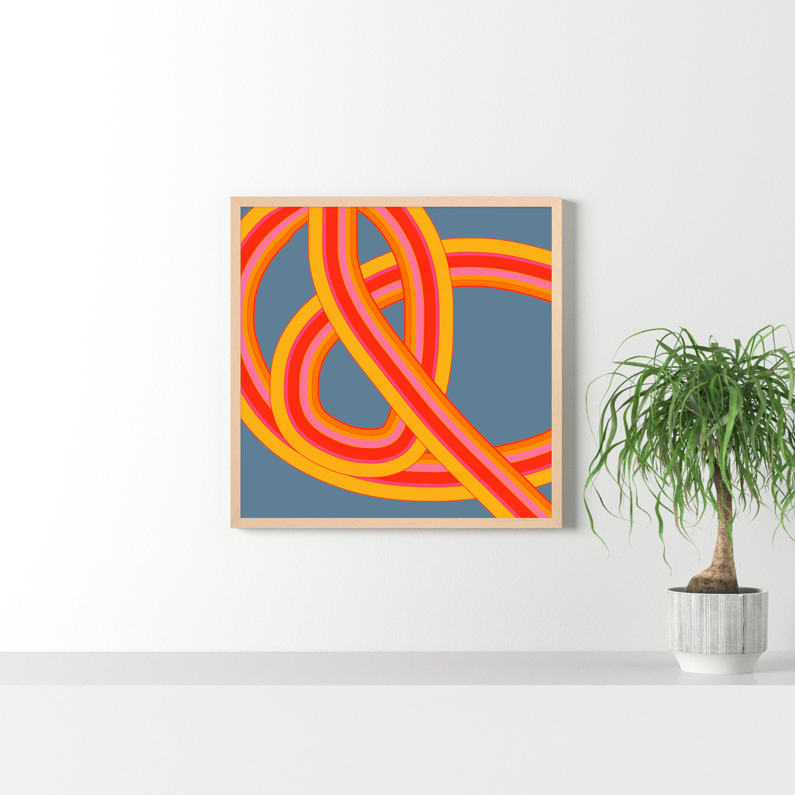 Twist Series I "Hawaiian Twist" Print, Brown, 30" H x 30" W x 1.25" D