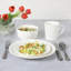 Ensemble de vaisselle en porcelaine gaufrée en porcelaine gaufrée 16 pièces Martha Stewart