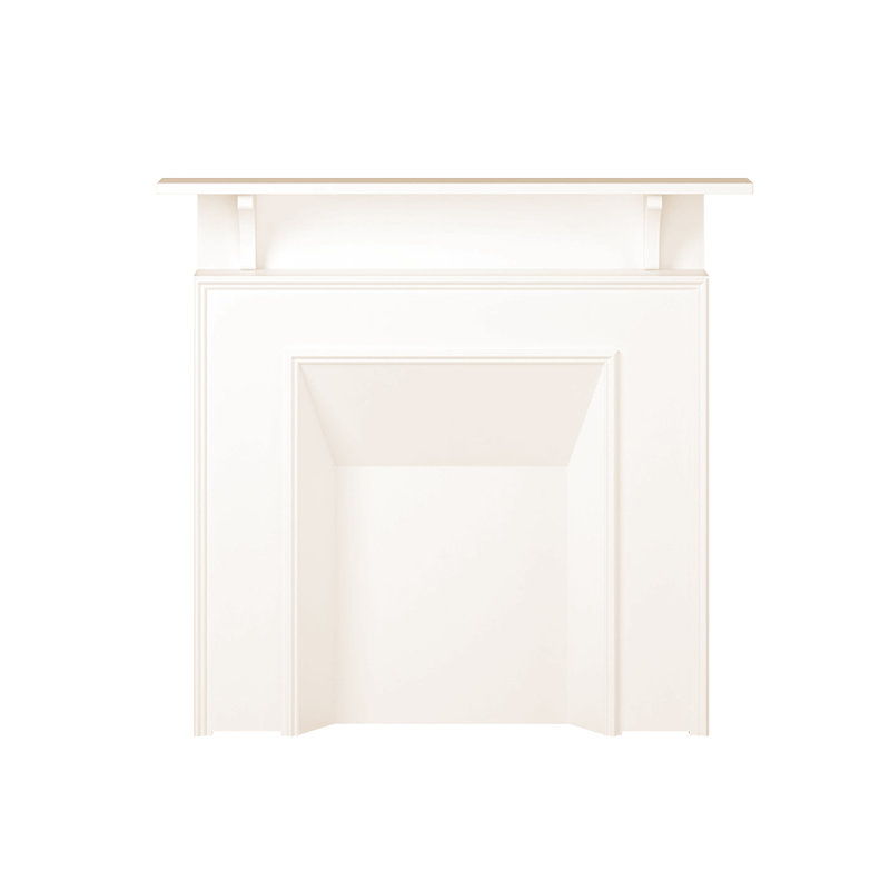 Foyer autoportant en bois manufacturé beige, Beige