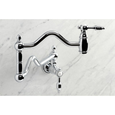 Kingston Brass Tudor Two-Handle 1-Hole Wall Mount Pot Filler Faucet