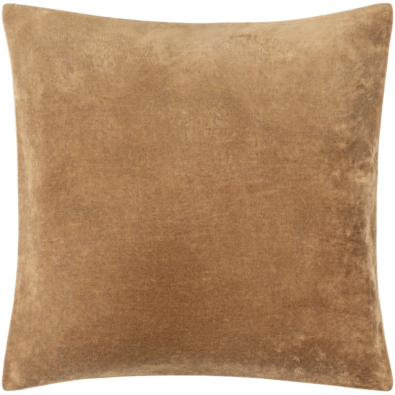 Conrad Cotton Throw Square Pillow Cover & Insert, 20"H x 20"W, Polyester, Orange