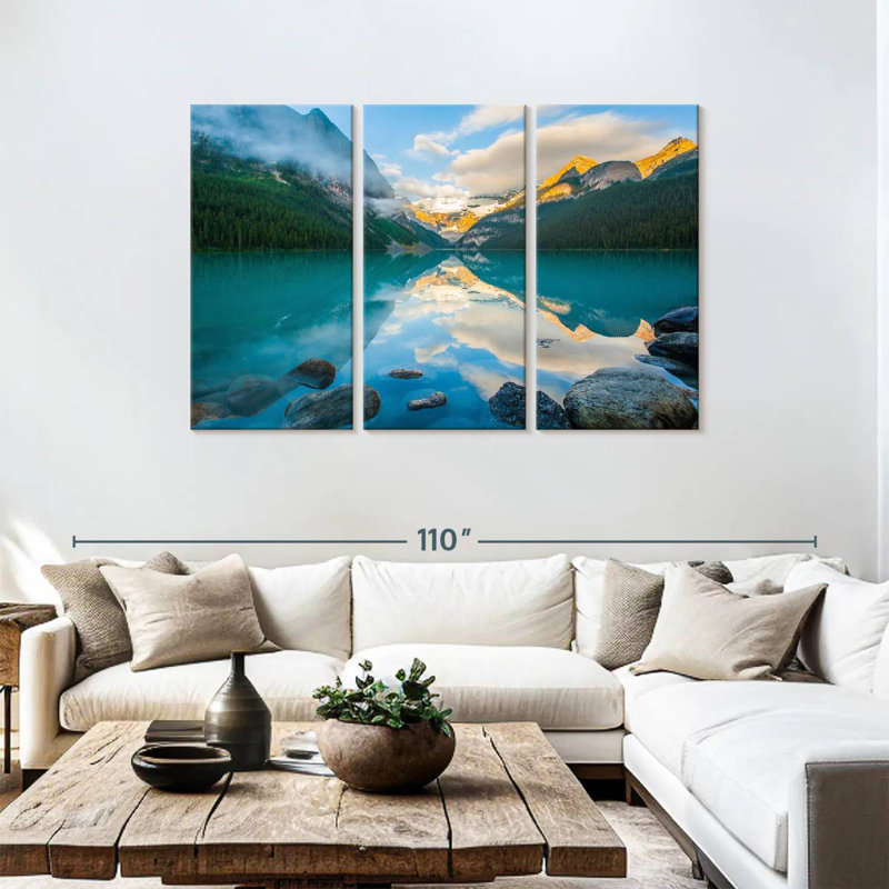 Alvord Lake Louise, reflet du lever du soleil, H 48 po x l 74 po