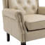 Fauteuil à structure en bois, fauteuil d'appoint moderne avec pieds en bois robustes pour la chambre du salon (polyuréthane brun clair)